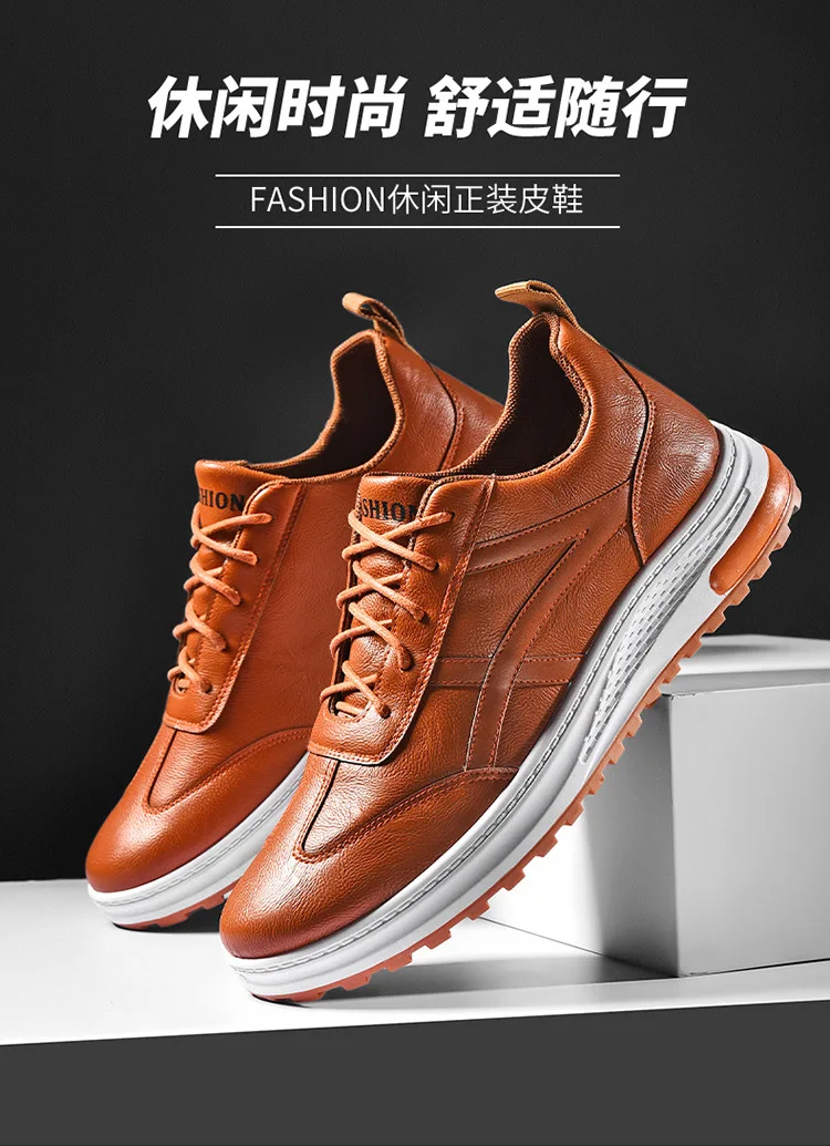 New Fashion Low-cut Round Toe British Style Men's Leather Sneaker Shoes  Running Sports Casual Shoes Men Pu Upper Running Shoes - Buy Men Pu Upper 