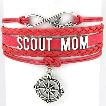 Manufacturer Infinity Love Scout Mom Leather Wrap Bracelets