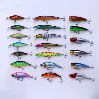 20pcs/bag Wholesale Hard Plastic Crankbait Minnow Popper Vibe VIB Fishing Lures Kit Artificial Swimbait Lure Combo – Soft Lure – view 3