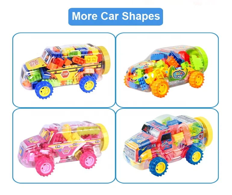 Big Building Blocks Friction Car Mega Blocks Kids Classic Educational Assemble Bricks Toys