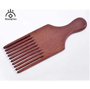 High Quality Bulk Custom Wood Wide Tooth Africa Afro Hair Picks Comb Beard Hair Comb with Handle