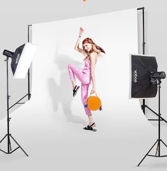 8.5x10ft/2.6x3.2M Softbox Lighting Kit Backdrop Stand Support System with 3x 100% Cotton Backdrop Big Sizes Photo Screen detail image