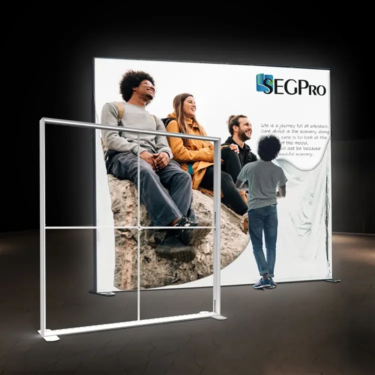 TianLang Vlastná výstavná reklamná rám bez rámových zády osvetlených tkanín Led osvetlené výstavné stánky Dvojitá strana Light Box
