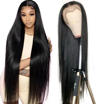 40inch HD lace front wig Brazilian virgin unprocessed pre pluck human hair 13*4 4*4 straight hair 150% 180% density