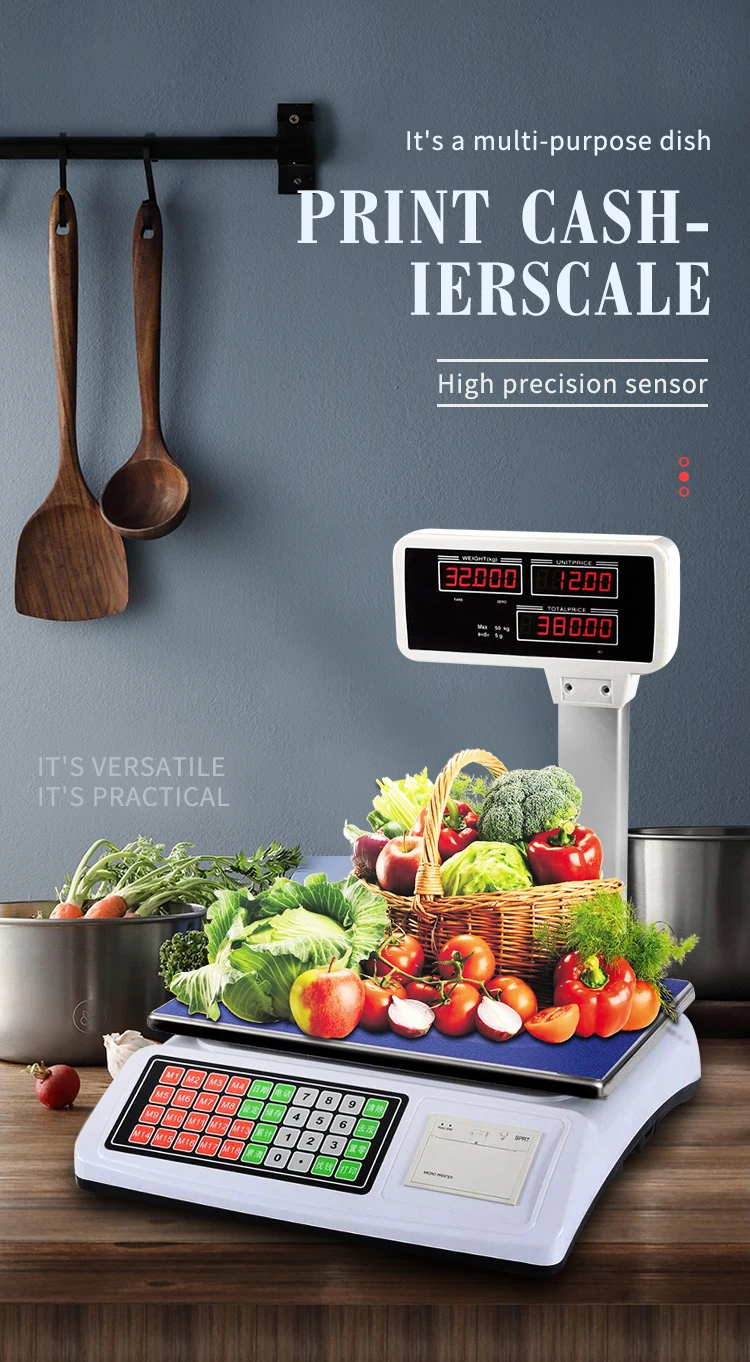 30kg Digital Barcode Scales Supermarket Receipt Printing Scales Buy Receipt Printing Scales
