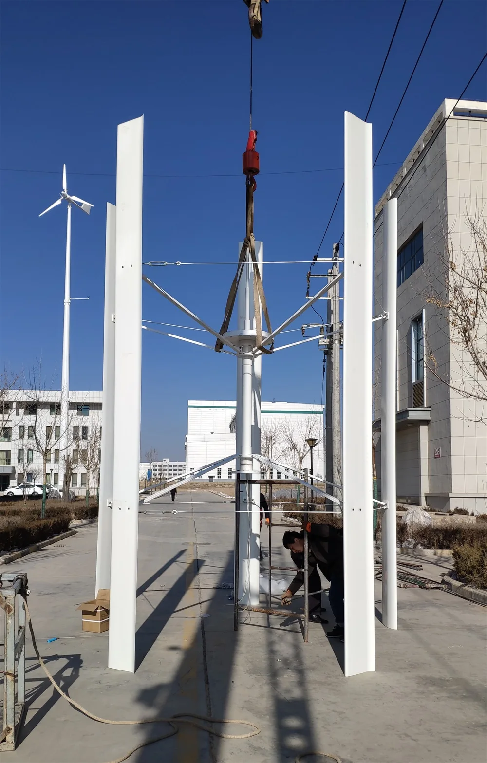 Vawt High Efficiency On Low Wind Speed Vertical Axis Wind Turbine Generator 5kw 10kw 3 Blades 0140