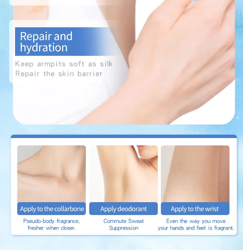 For Herbal Body Underarm Armpit Anti Sweat Odor Removal 48 Hours Long Lasting Refreshing Deodorant Liquid for Unisex