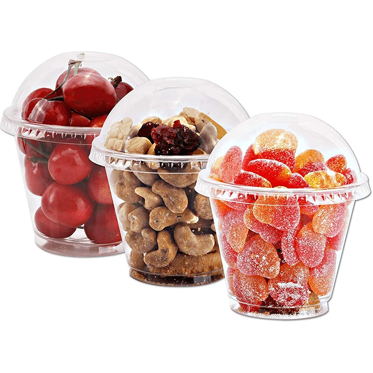 Clear Cheese Ice Cream Fruit Container PET Clear Mini Disposable Plastic Dessert Cups With Lid