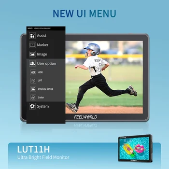 FEELWORLD LUT11H Studio Kit Camera Monitor 10.1" 4K 2000nit  V-Lock Support DSLR Field Monitor Custom Firmware Direct Factory detail image