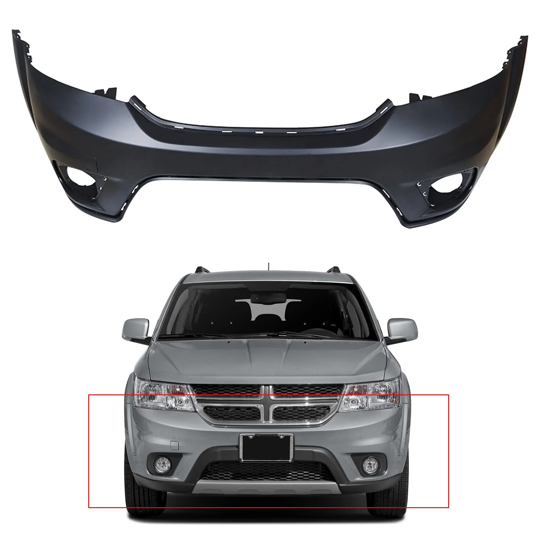 Car Accessories  Upepr Front Bumper Cover Replacement Spare Parts for Dodge Journey 2013-2015