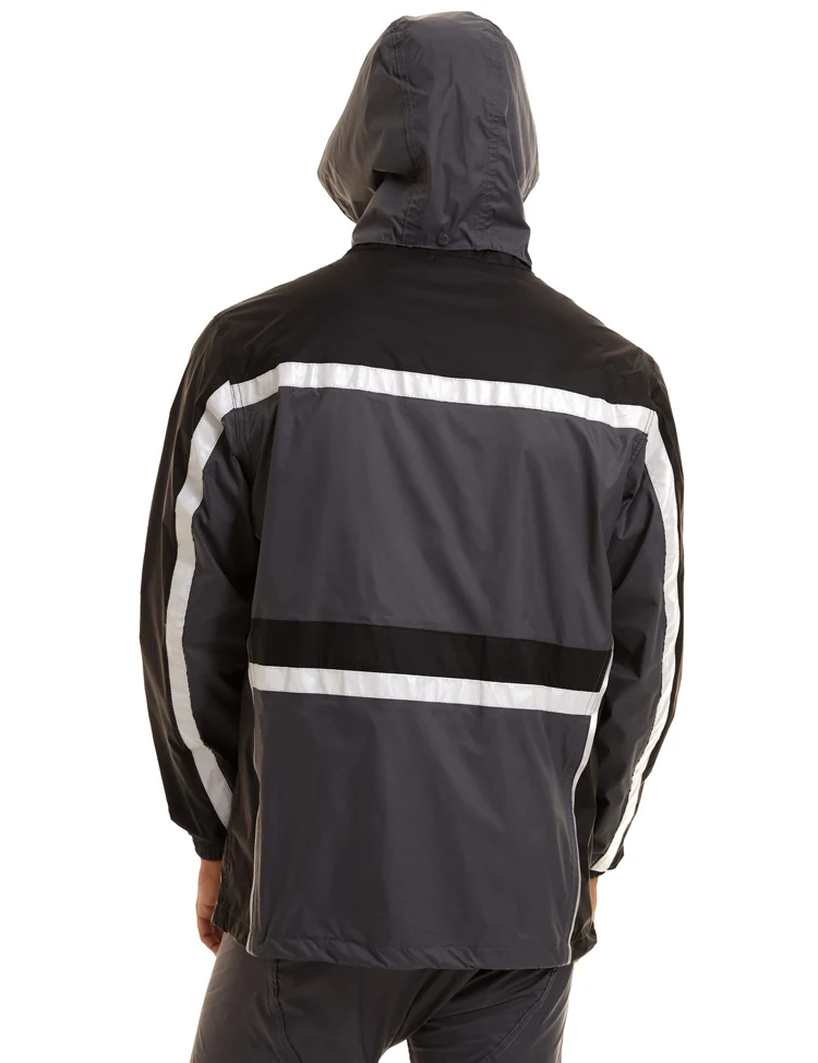 Reflective Safety Clothing Manufacturer Mens Rain Coat Jackets Waterproof With Hood, Outdoor Hiking 