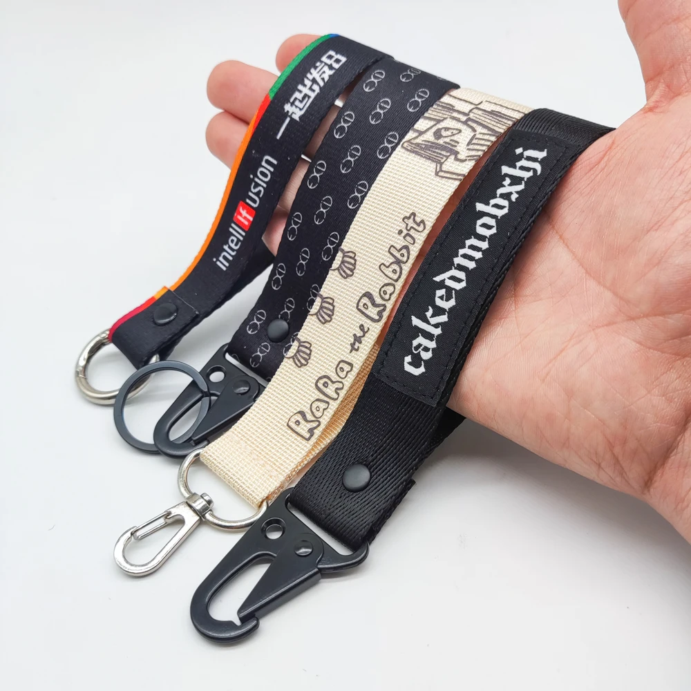 product custom fabric stitching lanyard keychain printing design lanyard car key chains key tags custom-9