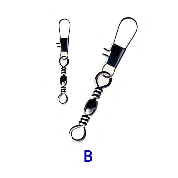 Rotating Clip Long Line Fly Swivel Snap Fishing Connector Wire Tackle Accessories Rolling Lock Hooked Heavy Duty Set Size Chart