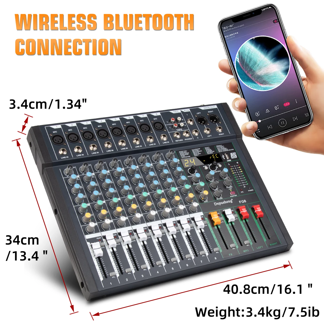 (超美品)Depusheng FG8 アナログミキサー Bluetooth 超美品)Depusheng FG8 アナログミキサー Bluetooth Amazon