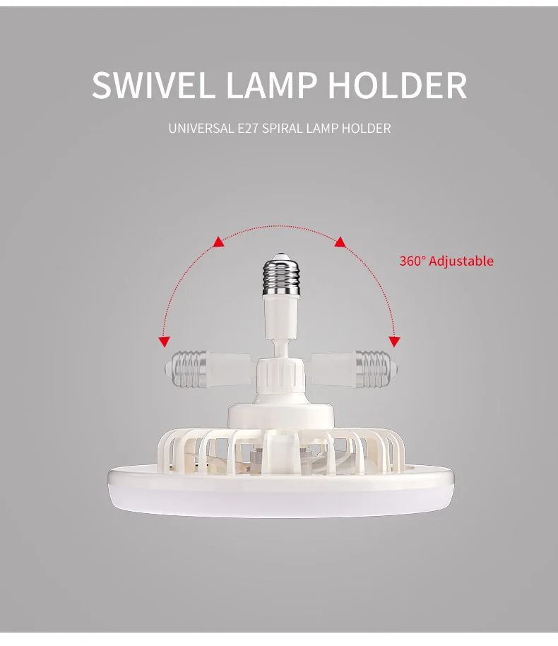 Modern Simple Silent Led Ceiling Fan Light Bulb With Remote Control