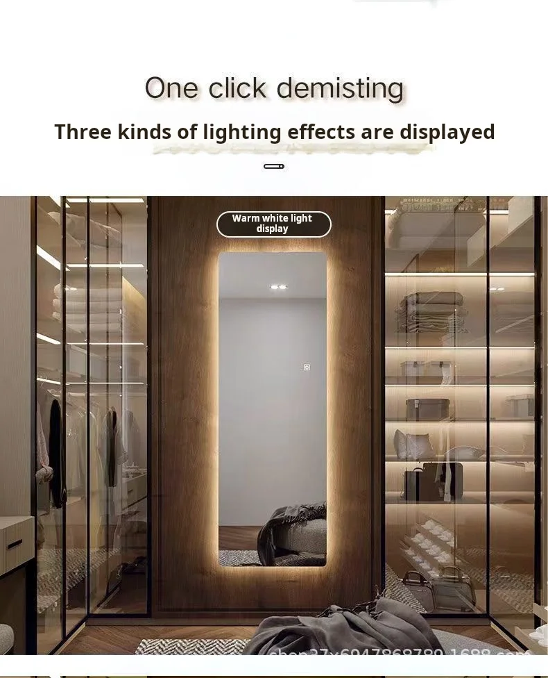 Decorative Luxury Led Full Length Mirror Freestanding Lights Station