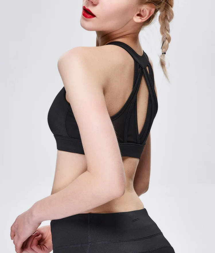 High strength fitness underwear yoga bra mesh yoga padded bra