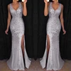 Abito da sposa scintillante con paillettes argento