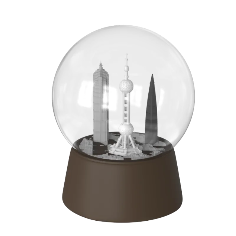 گلوب برفی سفارشی OEM از رزین با طرح برج مروارید شرقی، سوغاتی عمده‌فروشی