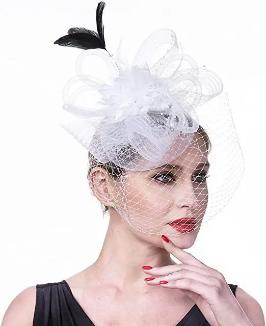 Женская Элегантная черная сетчатая платье Kentucky для Дерби маленькая мини-шляпа Sinamay свадебной вечеринки
