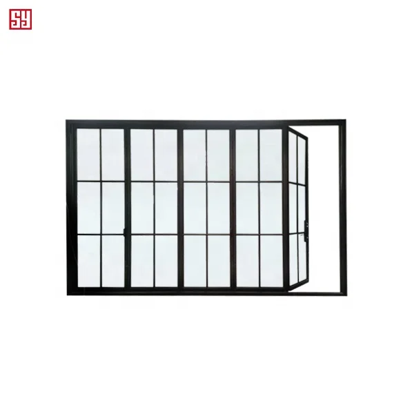 American Modern Stainless Steel Tempered Glass Patio Energy Efficient Impact Foldable Glaze for Outdoor Kitchen Villa Mall manufacture