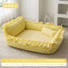 Matelas amovible - Jaune pâle à carreaux