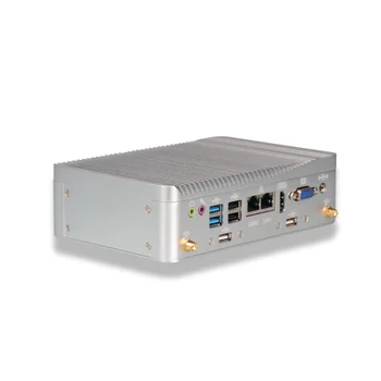 Customizable Portable 8G 128G Mini Industrial PC Intel J1900 i7 Fanless with 6USB Linux Operating System