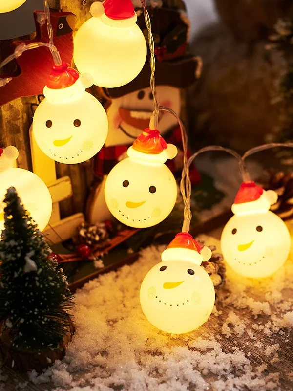 Aa Battery Operated Christmas Lights Snowman Decorative Led String