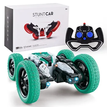 Rc toys 2021 LED colorful lights off road stunt car toy kids toy electric rolling remote control car