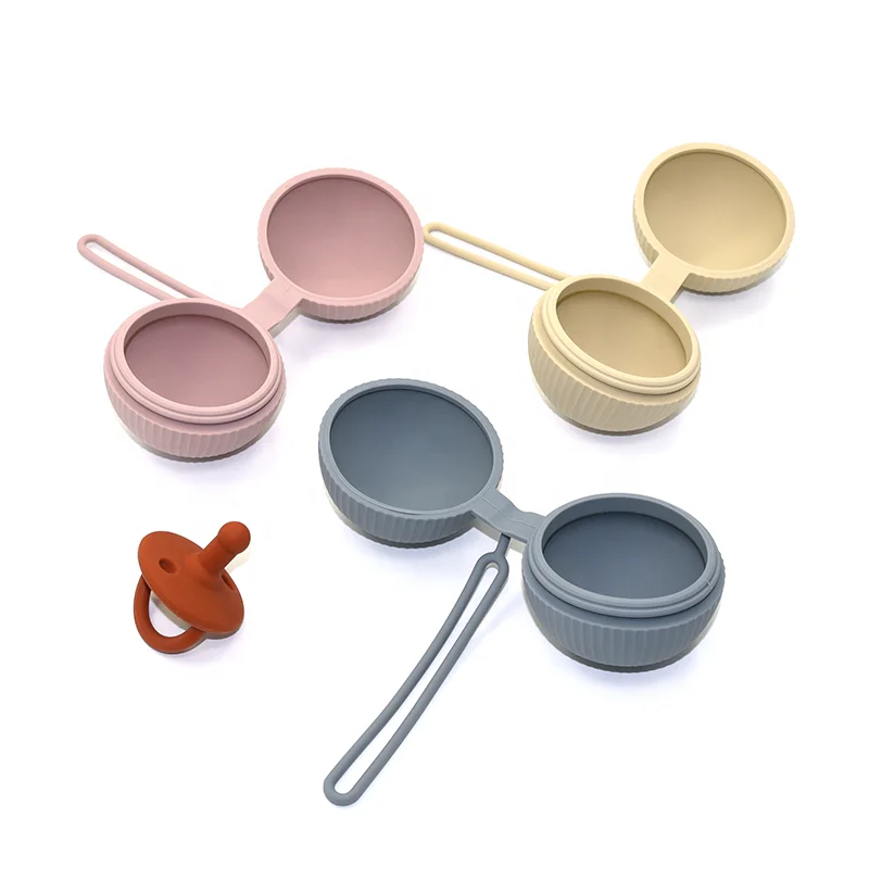 New Arrival Waterproof Pacifier Cover Case Silicone Baby Pacifier Holder Pouch for Diaper Bag Baby Pacifiers Storage Container