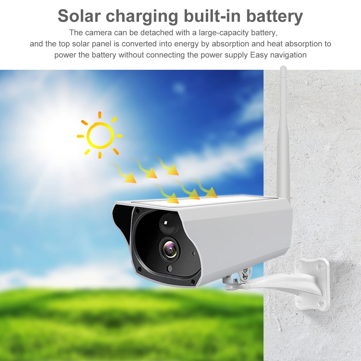Battery Wifi Camera Home CMOS 4G Solar Powered Security Camera