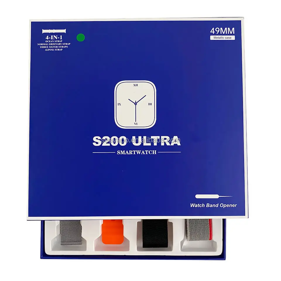2023 Newest S200 Ultra 4 in 1 2.2 inch Full Touch Screen Smartwatch Serie 8 Reloj Inteligente y10 ultra 7 in 1 Smart Watch