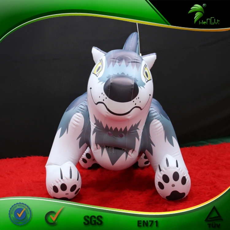 Custom PVC Inflatable Suit Hongyi Double Layer Inflatable Wolf Suit Squeaky Inflatable Animal Suit