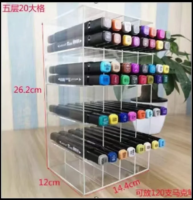 Retail Shop Counter Top 4 Layers Desk Stand Clear Acrylic Art Marker ...