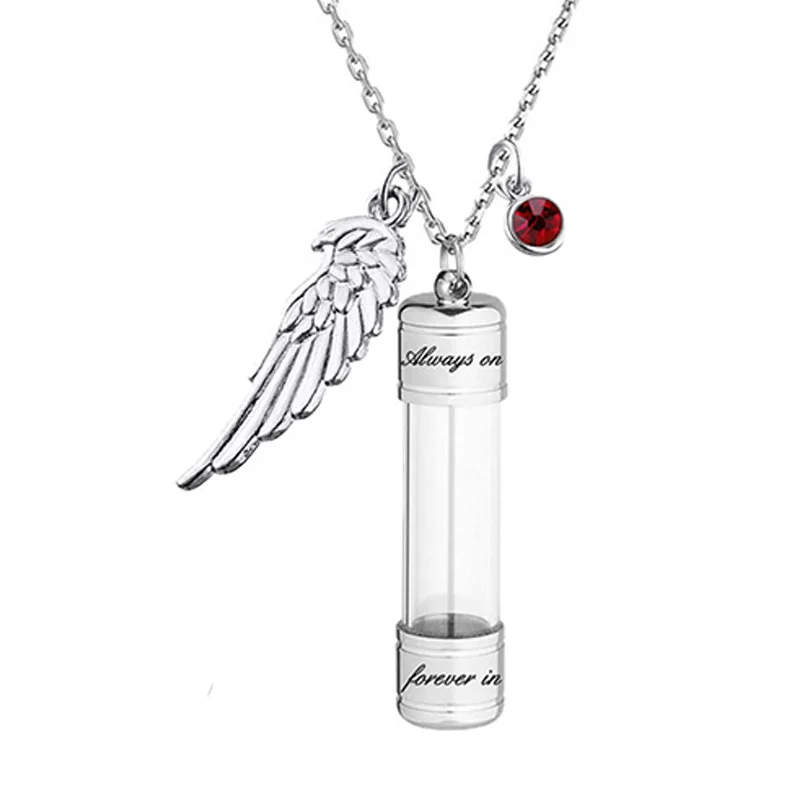 Engraving Openable Glass Vial Pendant Necklace Women Memorial Ashes Bottle Cremation Urn Memorial Gifts Jewelry For Pet Human
