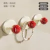 Suction Cup Spherical Hook (Milk White and Red) *3