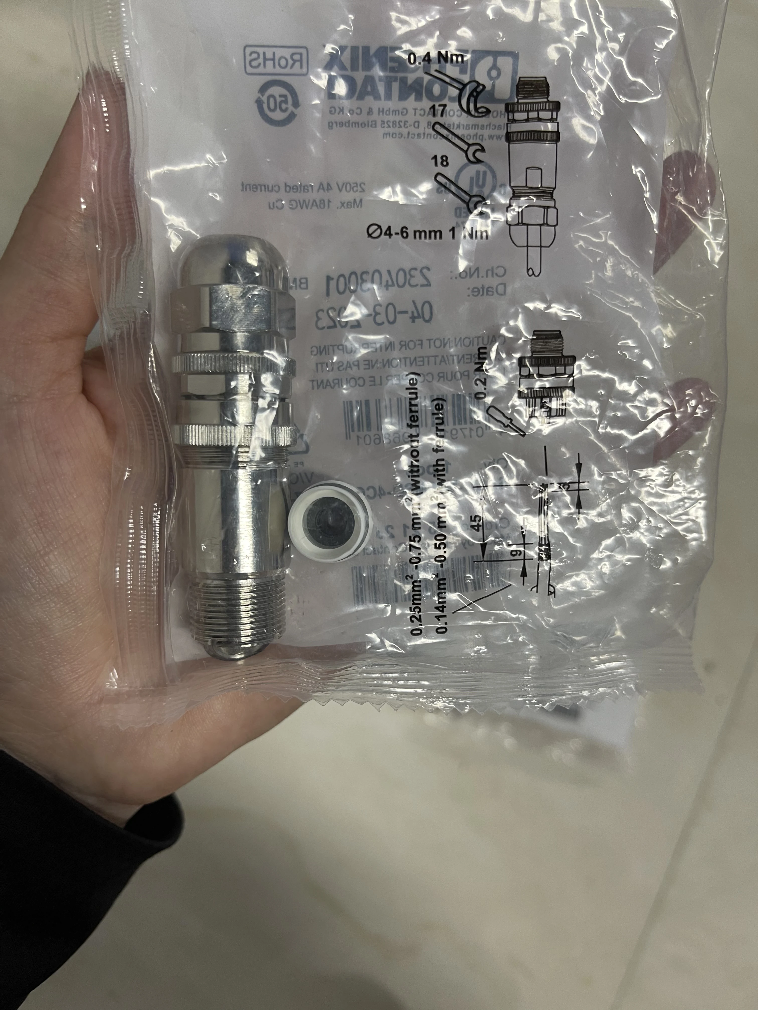 Phoenix Contact Cable Gland 1521258 SACC-M12MSD-4CON-PG 7-SH Phoenix Contact Cable Gland 1521258 SACC-M12MSD-4CON-PG 7-SH