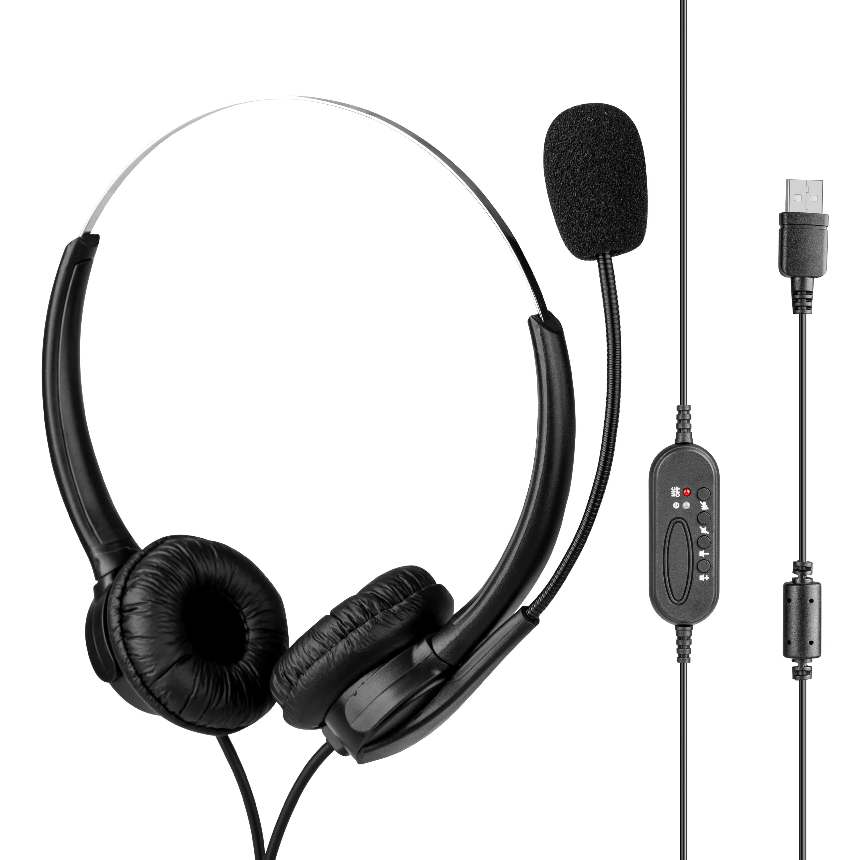 call center telephone with noise cancellation headset