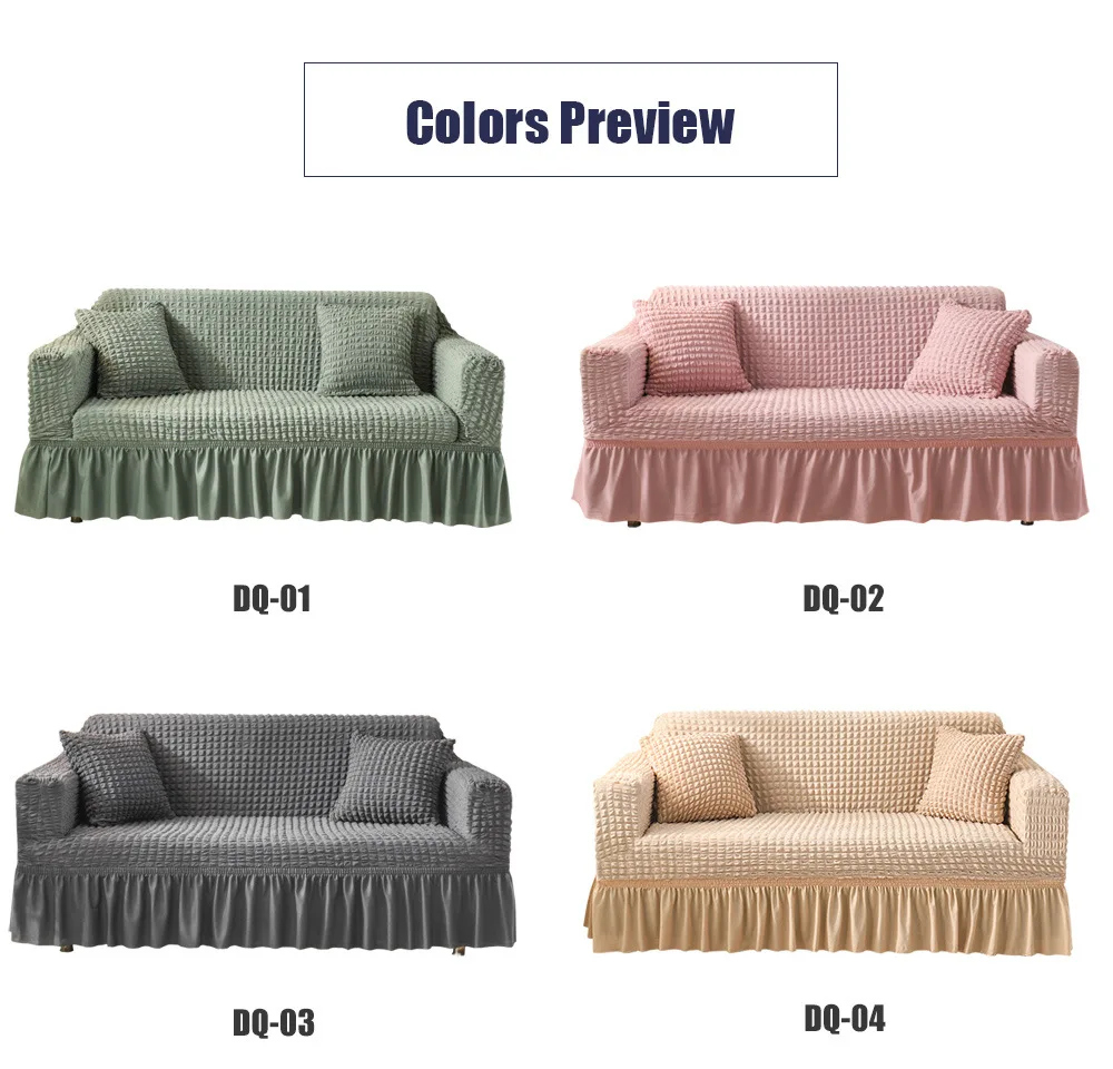 Light Luxury Fabric Sofa Cover Full Package Antislip Bubble Gauze