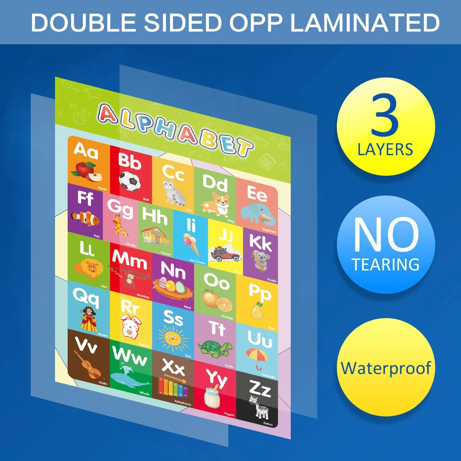 12 Sheet Educational Poster Early Learn Charts Classroom Decorations Preschool  Learning Interactive Alphabet Wall Chart  Poster