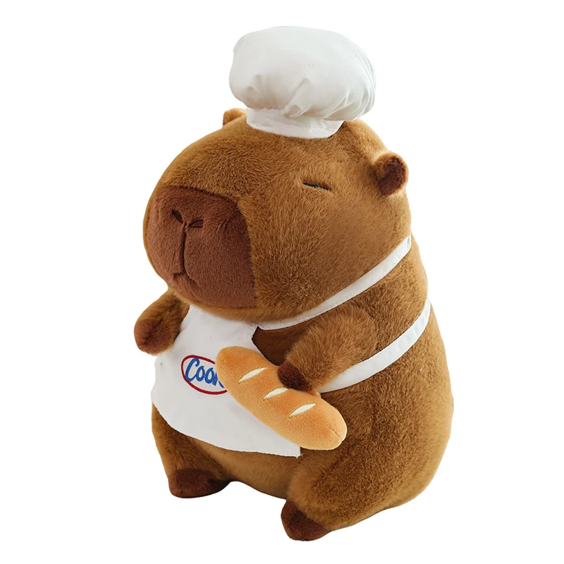 Chef Capybara Plush Toy in Various Sizes Gift Selection Fabric Soft Children's Companion Doll