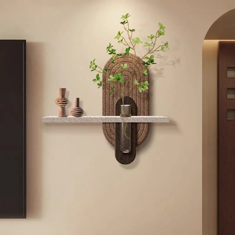 Wholesale Custom Modern 3D Sandstone Texture Painting Entrance Home Decoration New Abstract Plant LED Lamp Painting Wallart