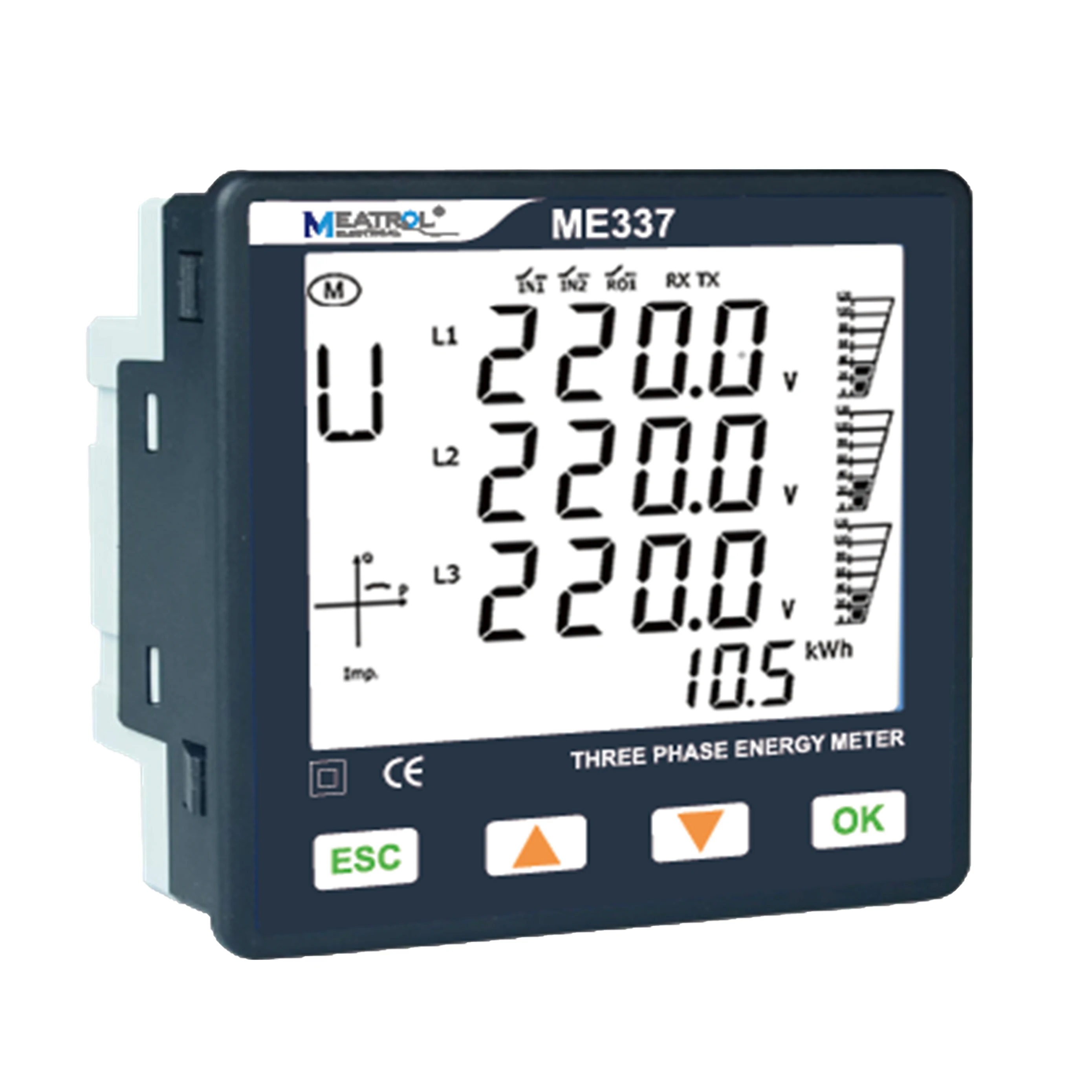 Me337 Three Phase Rogowski Current Clamp 96*96mm Lcd Power Consumption