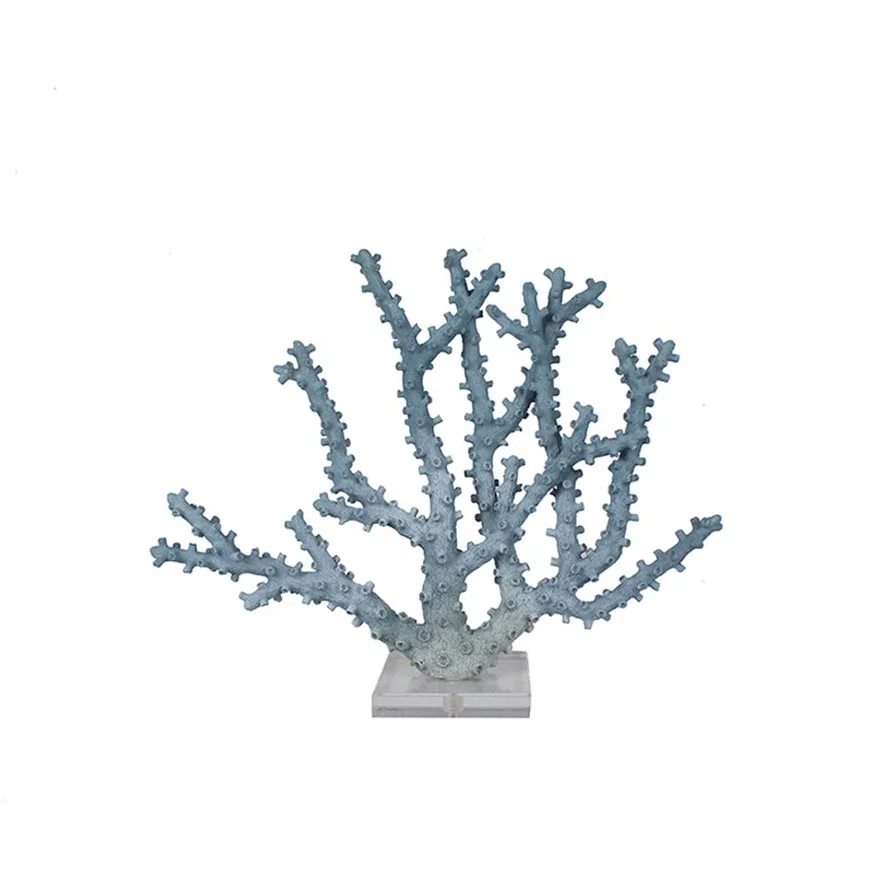 Nordic resin coral decor on acrylic base ornaments for home decorative