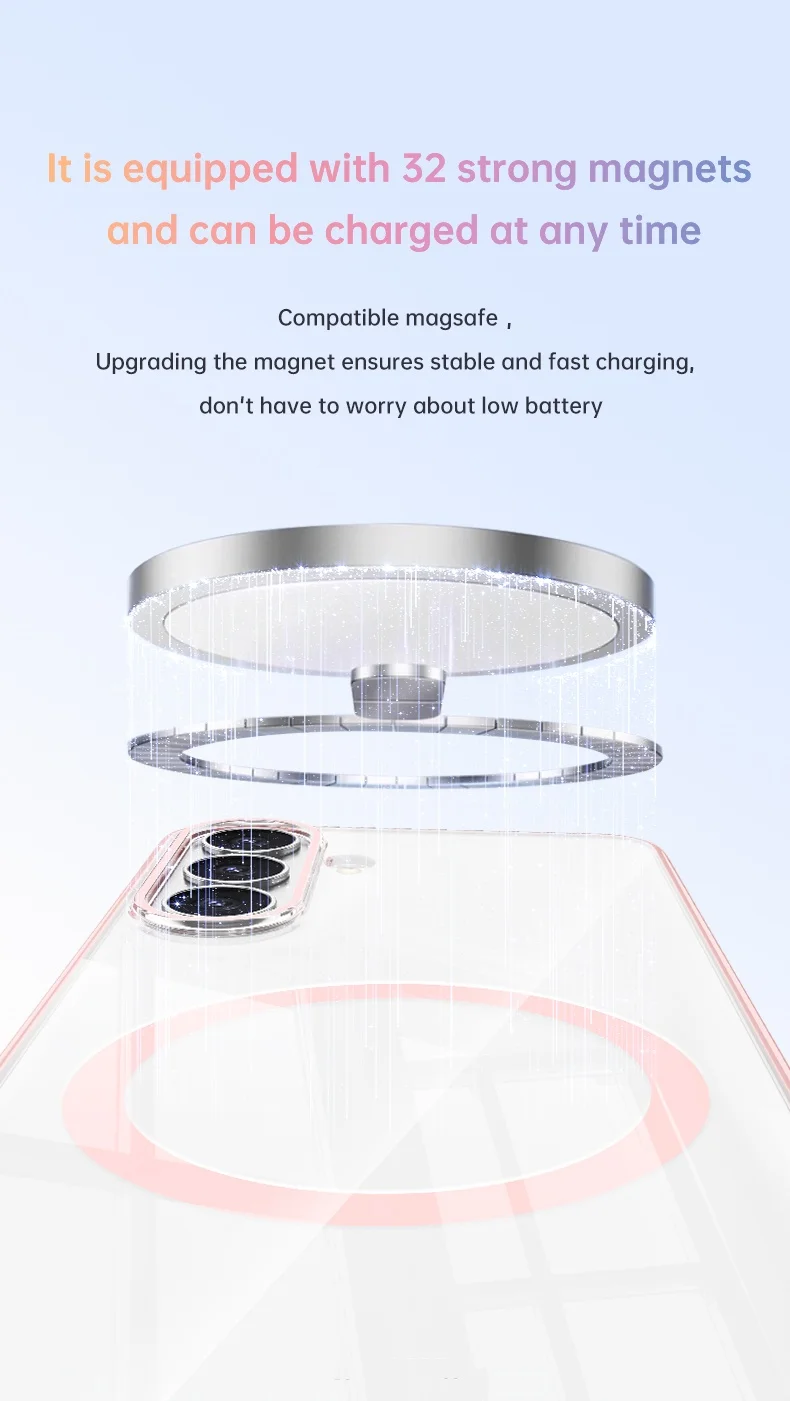 product tpupc phone case with shockproof anti scratch frosted magnetic phone bumper wireless charging phone case for samsung s26-6