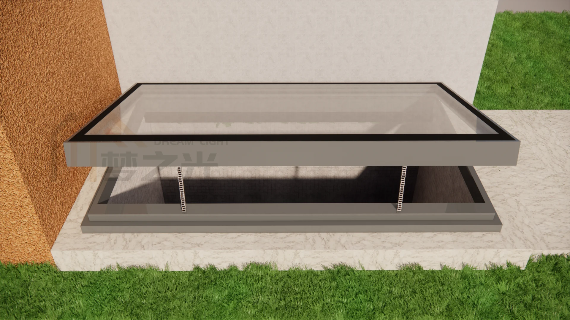 Electric Opening Roof Window with Top Hung Open Skylight Fixed  Glass Balcony Sunroof