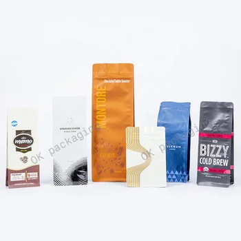Custom eco friendly coffee beans bag tea packaging for coffee bags with valve