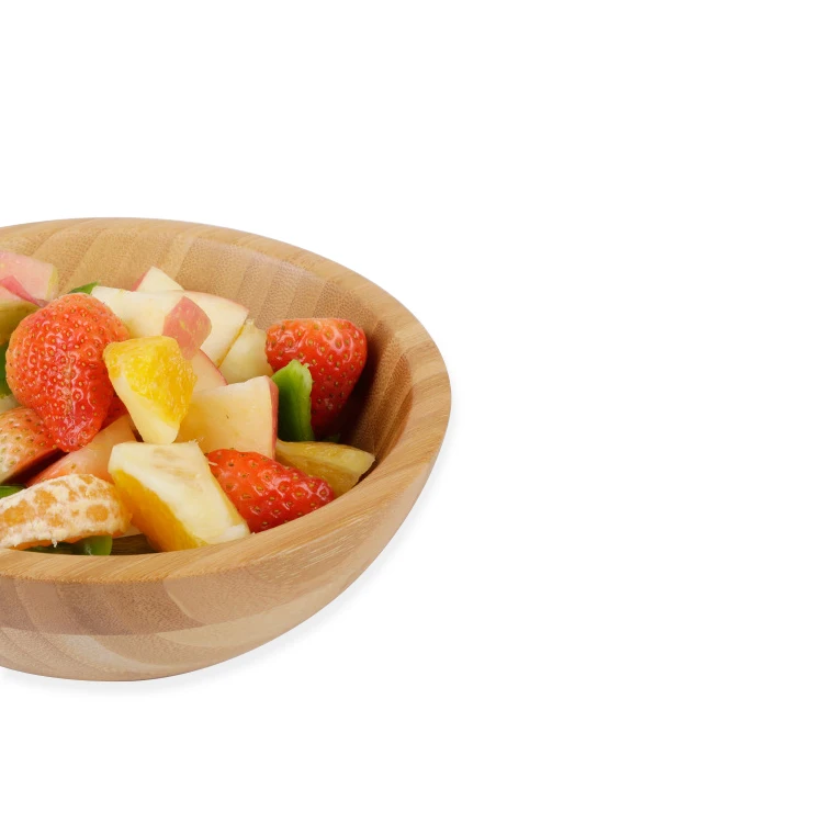 Wholesale Factory Eco Friendly Large Capacity Customized Logo Kitchenware Handmade Serving Bamboo Fruit Salad Bowl
