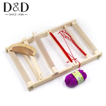 Wooden Weaving Loom Kit Hand Knitting Machine Diy Craft Wool Yarn Woven ...