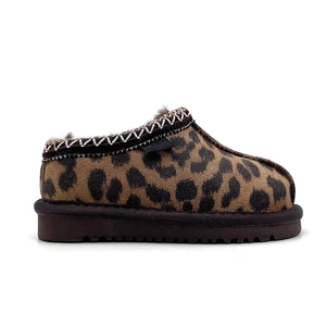 Leopard Toddler Baby Little Girls Cowboy Boot Wholesale Winter Children Warm Leather Shoes Custom New Snow Boots for Kids Wool